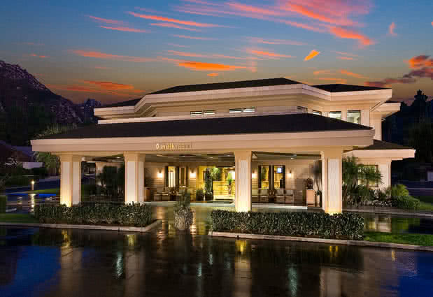 Lobby at sunset