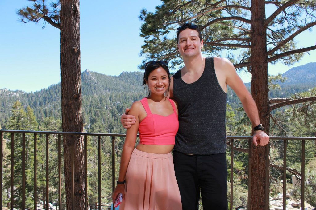 Couple posing in Palm Springs